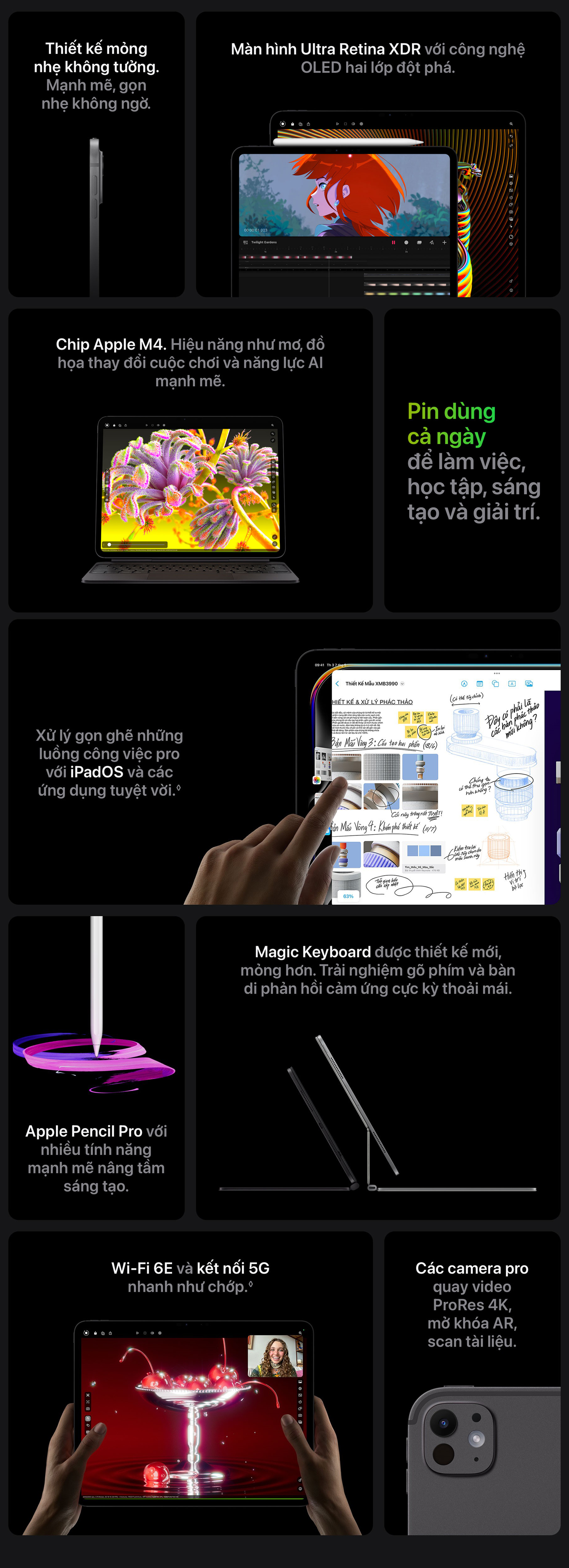 iPad Pro M4 13 inch Nano WiFi 2TB - Thông Số Kỹ Thuật