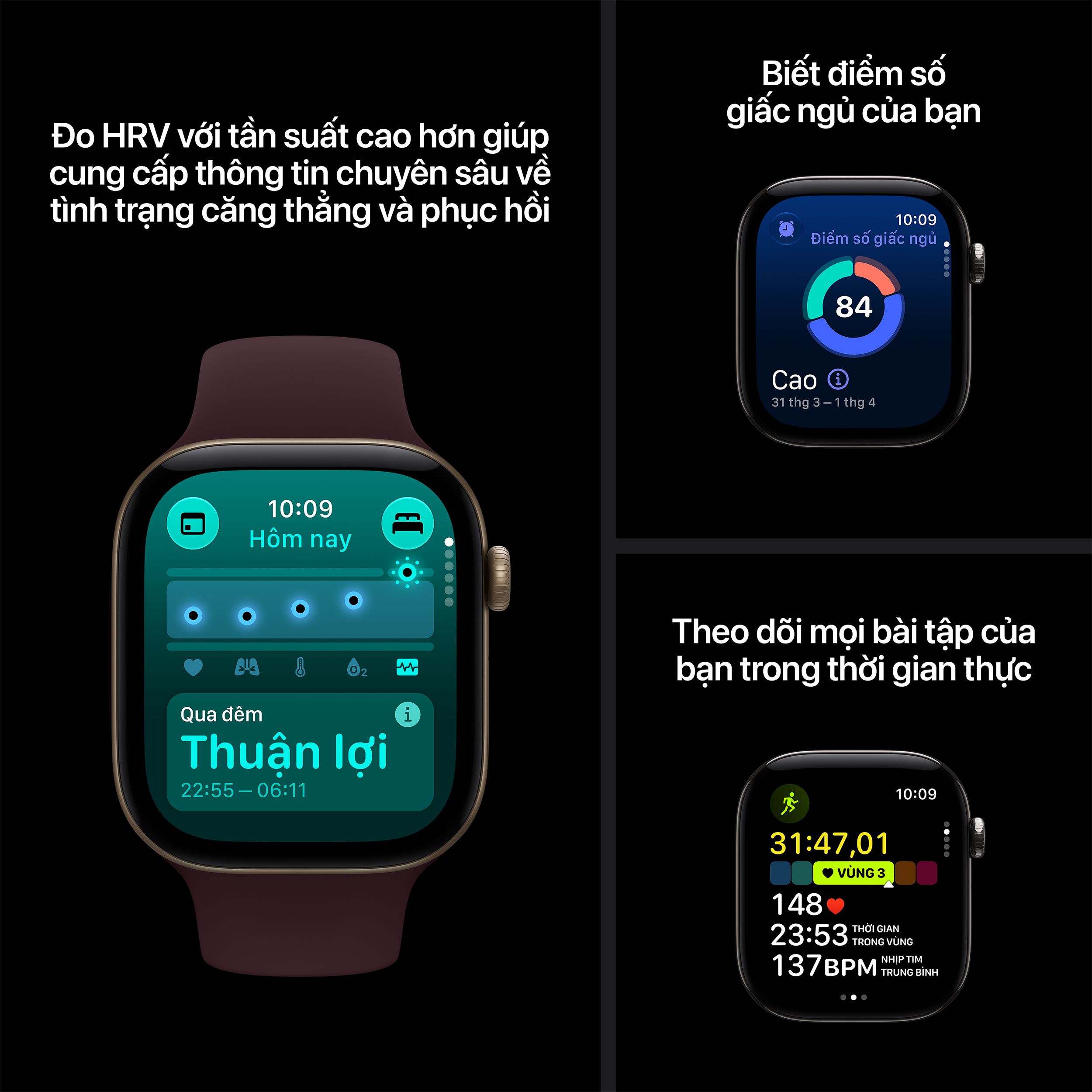 Apple Watch Series 12 GPS + Cellular 42mm viền Titanium dây Milan - Theo dõi sức khoẻ (Nguồn: Apple.com)