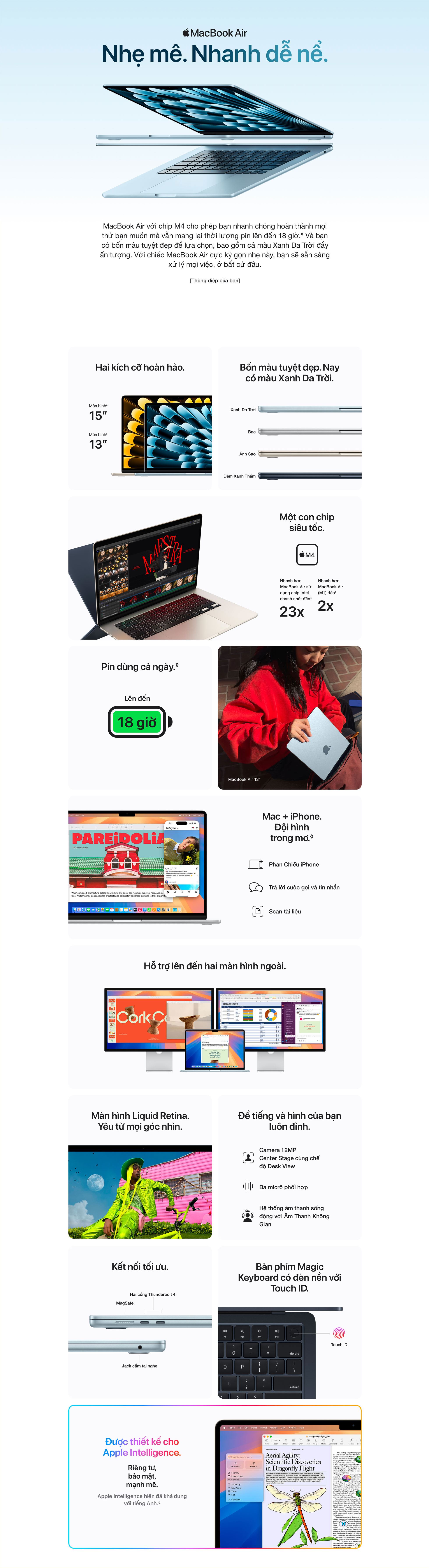 MacBook Air 13 inch M4 16GB/256GB - Giới thiệu