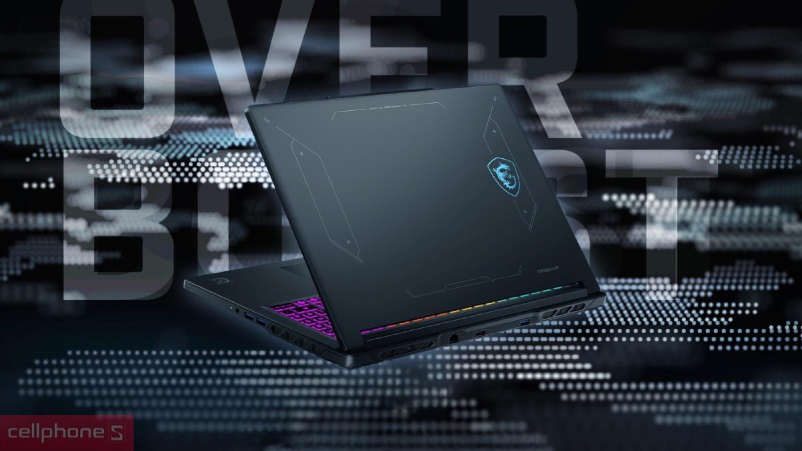 Thiết kế vỏ màu đen cá tính của Laptop MSI Crosshair 16 HX E14WEK-076VN