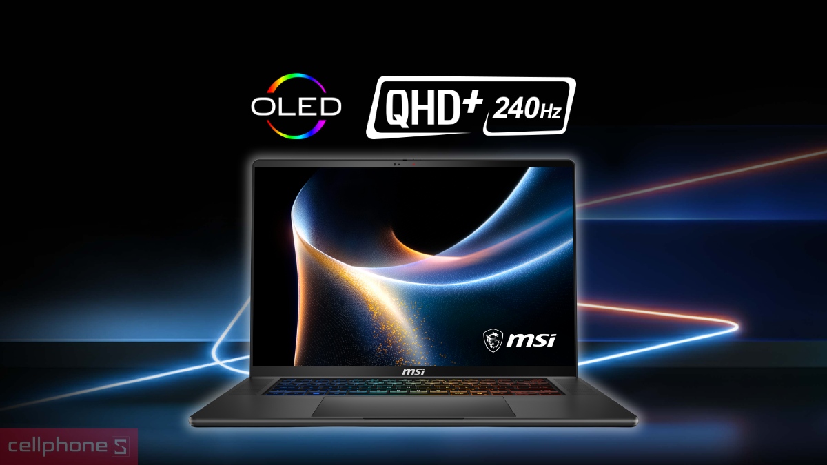Màn hình OLED 16" QHD+ 2560x1600, tần số 240Hz