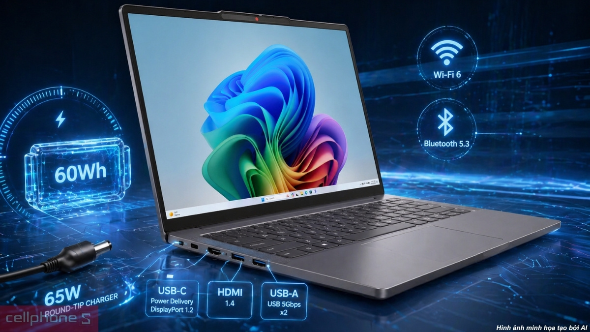 PIN trên laptop Lenovo IdeaPad Slim 3 14IPH11 83UQ002GVN