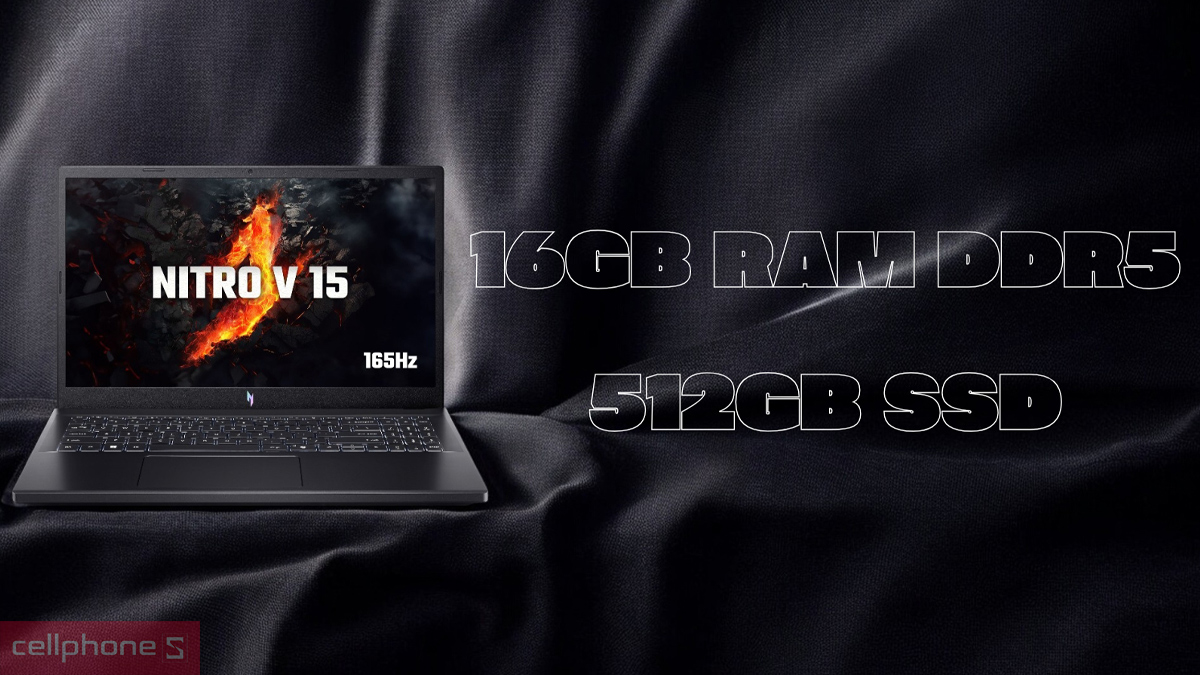 Bộ nhớ RAM, ổ cứng của laptop Acer Gaming Nitro V 15 ANV15-41-R732
