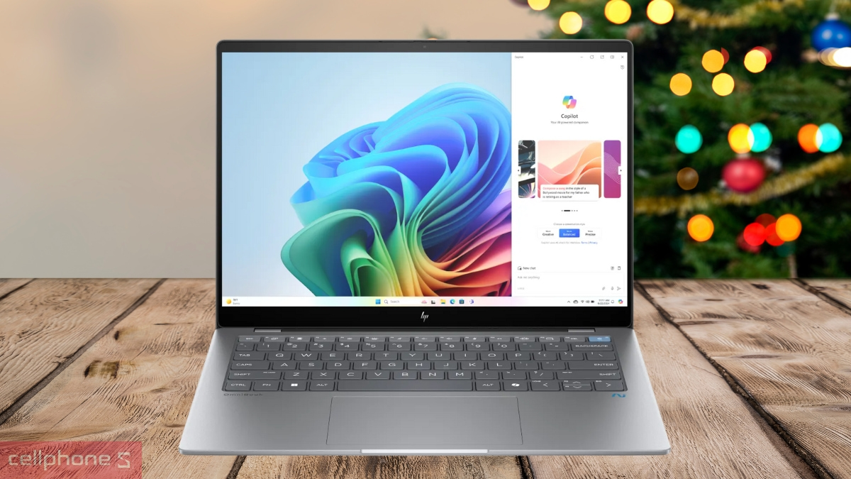 AI trên laptop HP Omnibook X Flip 14-FK0092AU BZ7P5PA Ryzen AI 5