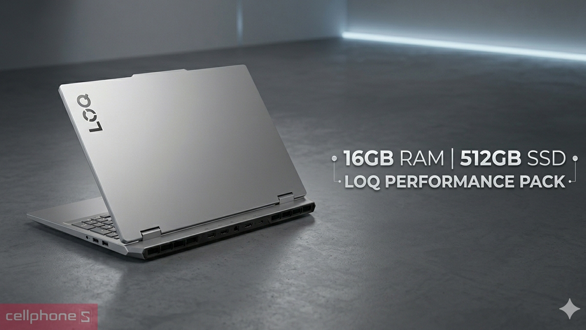 Bộ nhớ RAM, ổ cứng dung lượng lớn của laptop Lenovo LOQ 15IRX10 83JE01AGVN