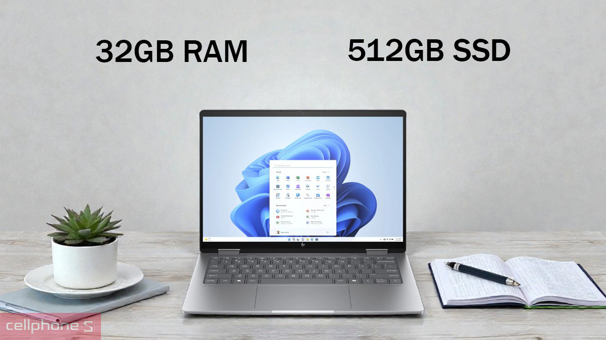 Bộ nhớ RAM, ổ cứng của laptop HP Envy x360 14-FA0093AU AY8U3PA