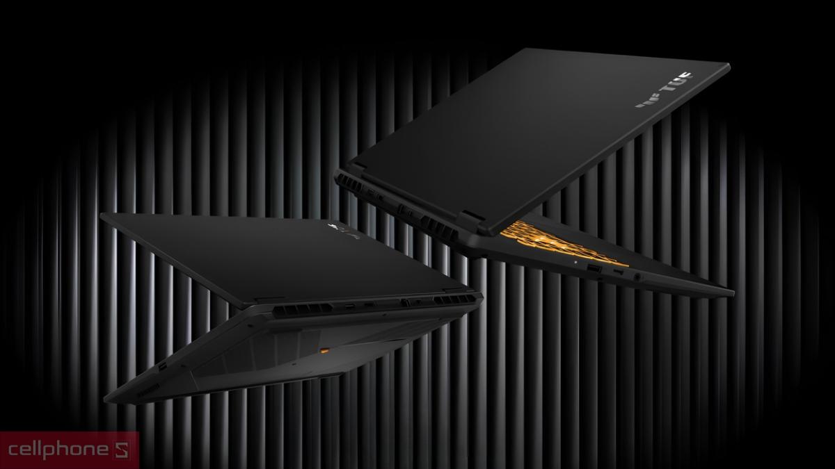 Thiết kế mặt đáy vân nhám bền bỉ của Laptop ASUS TUF Gaming F16 FX610JH-TU008W