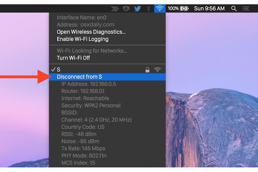 Ngắt kết nối mạng wi-fi mà không tắt wi-fi