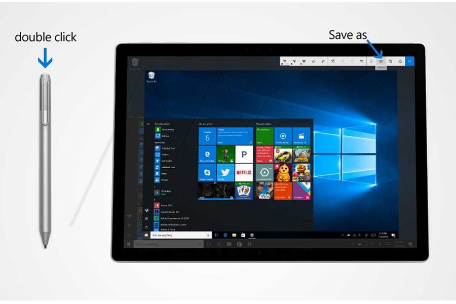Cách chụp ảnh màn hình trên Microsoft Surface Pro bằng Bút Surface Pen