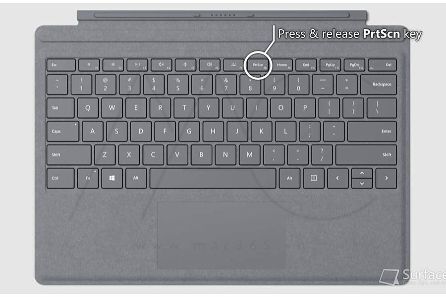Chụp toàn bộ màn hình với nút PrtSn trên Surface Type Cover