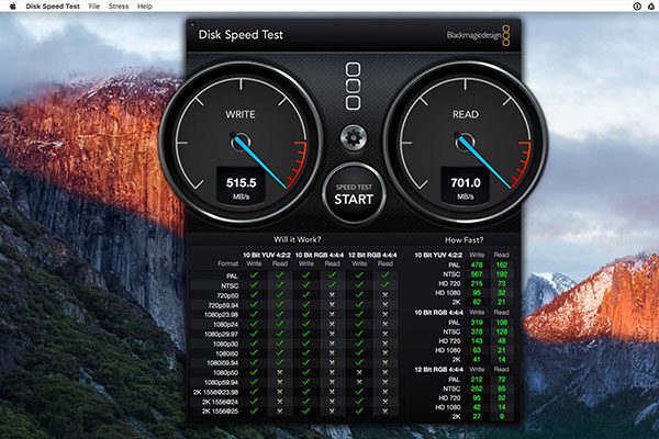 Blackmagic Disk Speed Test là công cụ giúp kiểm tra tốc độ đọc và ghi của ổ cứng