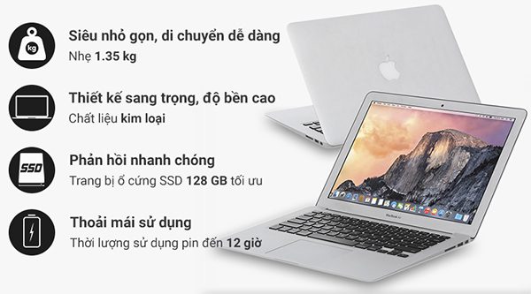 Macbook Air 2017 Like New là mẫu laptop giá rẻ nhưng chất lượng ổn định