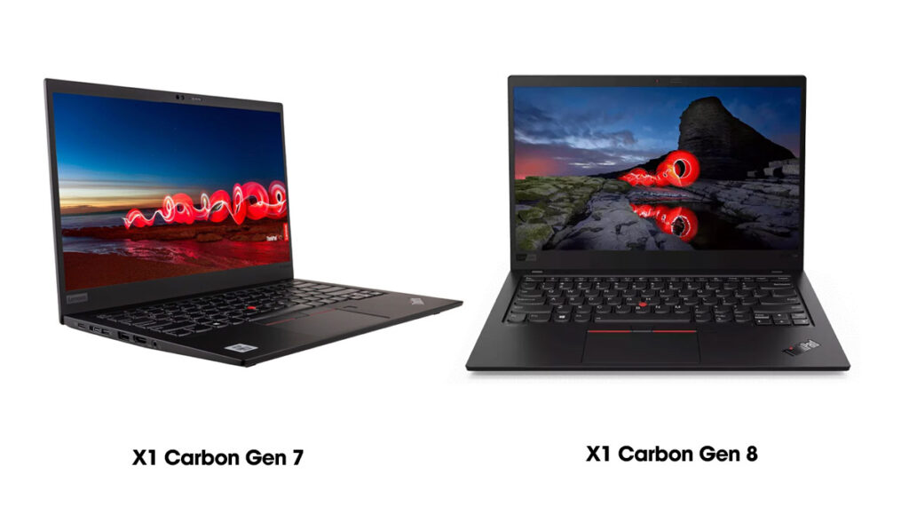 So sánh X1 Carbon Gen 7 và Gen 8 có thiết kế tương đồng nhau