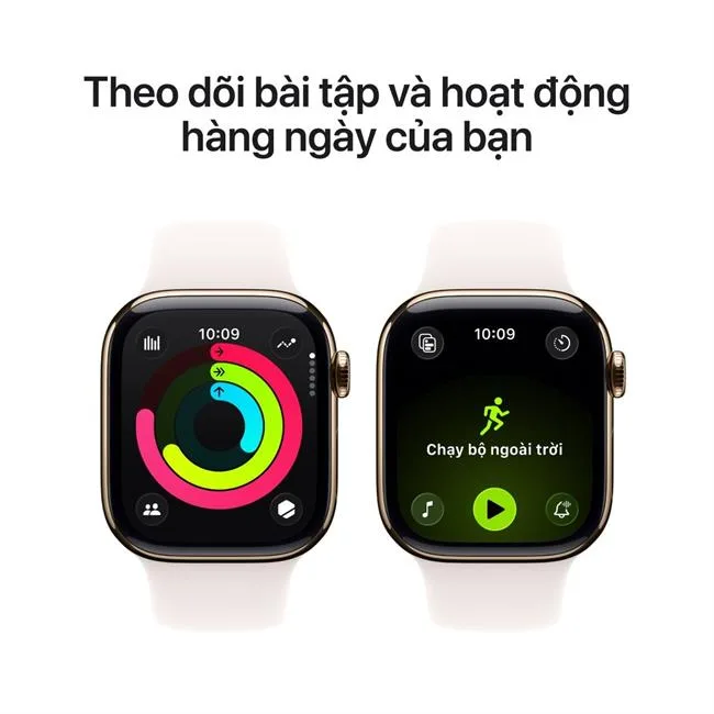 Apple Watch Series 11 GPS + Cellular 42mm viền Titanium dây thể thao màu Titan vàng – ảnh 4