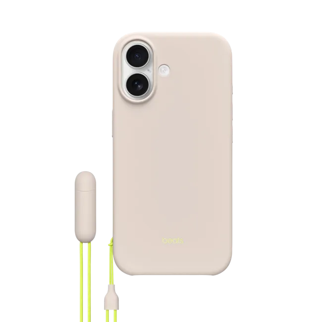 Ốp lưng MagSafe iPhone 17 Nhựa Polycarbonate Kèm Chân Đế Beats màu Xám nhạt – ảnh 1