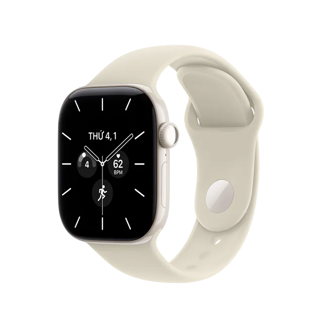 Apple Watch Series 12 GPS + Cellular 42mm viền Ceramic dây silicone màu Trắng – ảnh 1