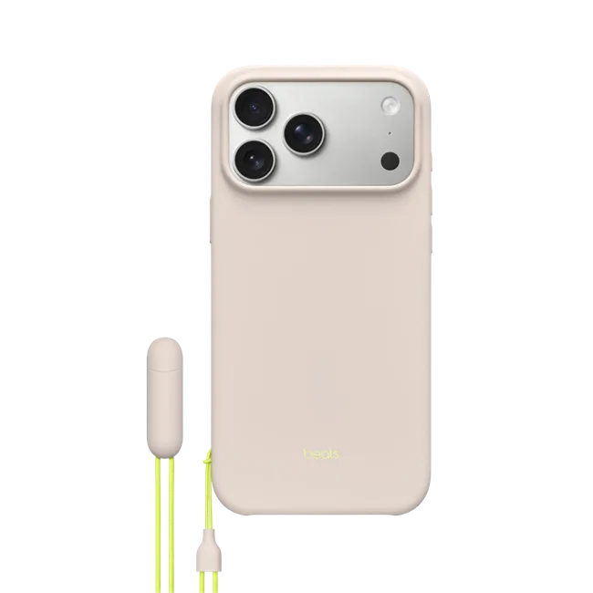 Ốp lưng MagSafe iPhone 17 Pro Nhựa Polycarbonate Kèm Chân Đế Beats màu Xám nhạt – ảnh 1