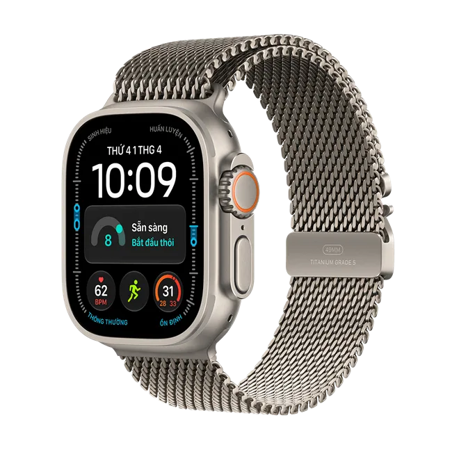 Apple Watch Ultra 4 GPS + Cellular 49mm viền Titanium dây Milan màu Titan tự nhiên – ảnh 1