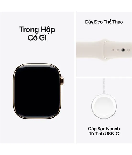 Apple Watch Series 10 GPS + Cellular 46mm viền Titanium dây thể thao màu Titan vàng – ảnh 10