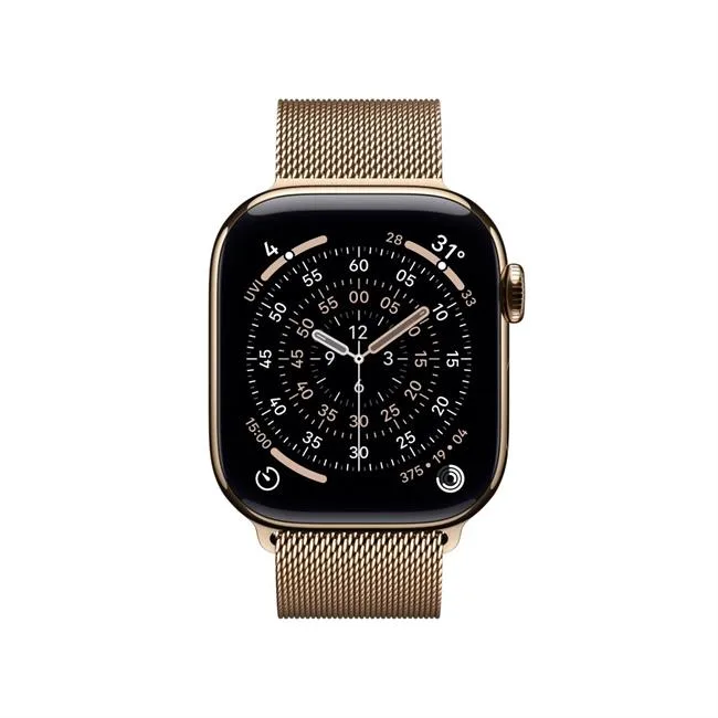 Apple Watch Series 11 GPS + Cellular 42mm viền Titanium dây Milan màu Titan vàng – ảnh 2