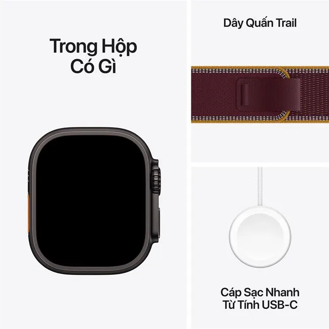 Apple Watch Ultra 4 GPS + Cellular 49mm viền Titanium dây Trail màu Titan đen – ảnh 17