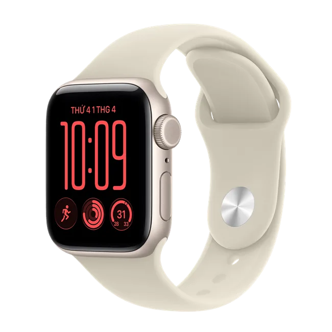Apple Watch SE 3 GPS + Cellular 40mm viền nhôm dây thể thao 2026 màu Vàng đồng – ảnh 10
