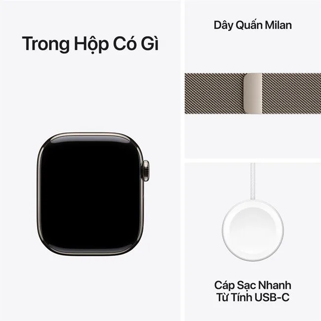 Apple Watch Series 11 GPS + Cellular 42mm viền Titanium dây Milan màu Titan tự nhiên – ảnh 16