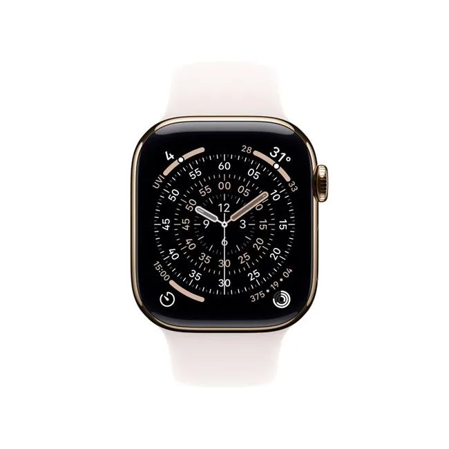 Apple Watch Series 11 GPS + Cellular 42mm viền Titanium dây thể thao màu Titan vàng – ảnh 2
