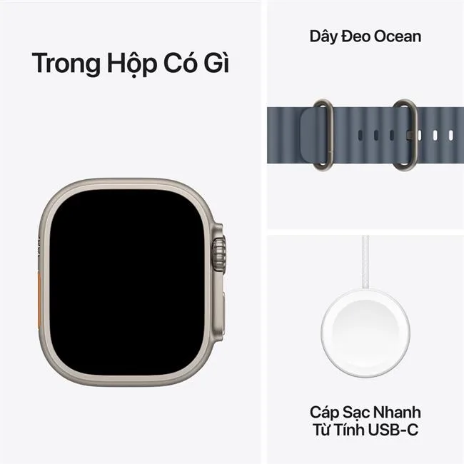 Apple Watch Ultra 3 GPS + Cellular 49mm viền Titanium dây Ocean màu Titan tự nhiên – ảnh 14