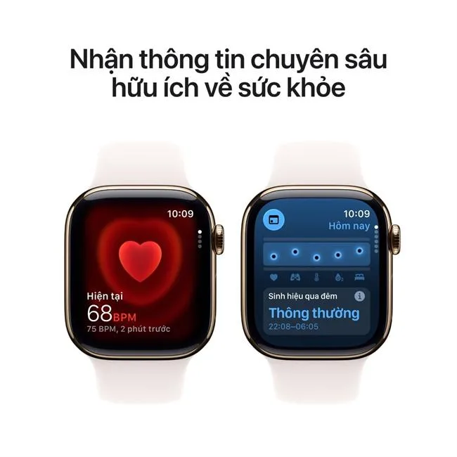 Apple Watch Series 11 GPS + Cellular 42mm viền Titanium dây thể thao màu Titan vàng – ảnh 5
