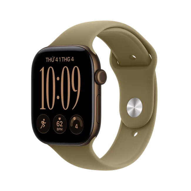 Apple Watch Series 12 GPS 42mm viền nhôm dây silicone màu Xám - đồng – ảnh 1