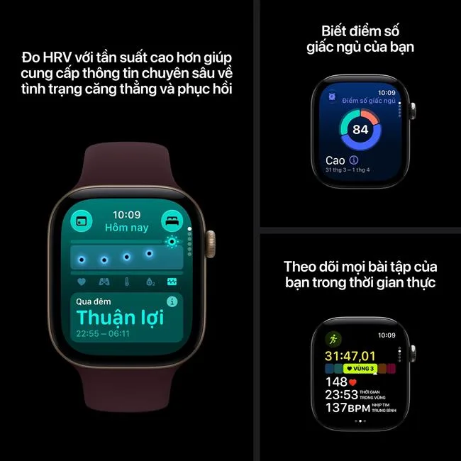 Apple Watch Series 12 GPS 46mm viền nhôm dây silicone màu Đen – ảnh 40