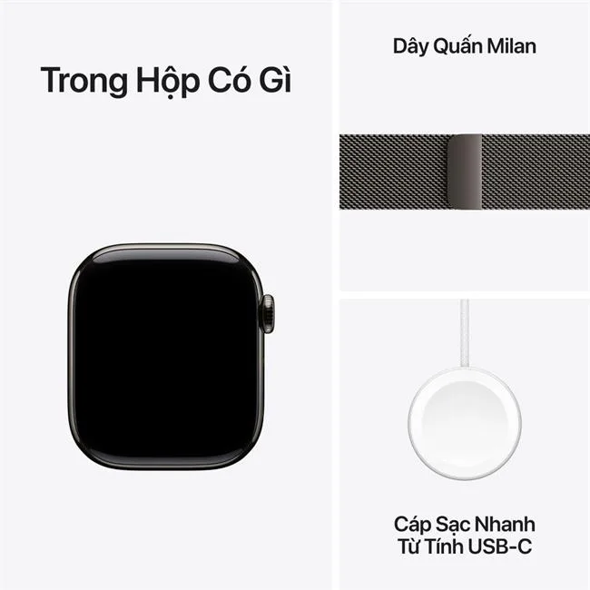 Apple Watch Series 11 GPS + Cellular 42mm viền Titanium dây Milan màu Titan xám – ảnh 24