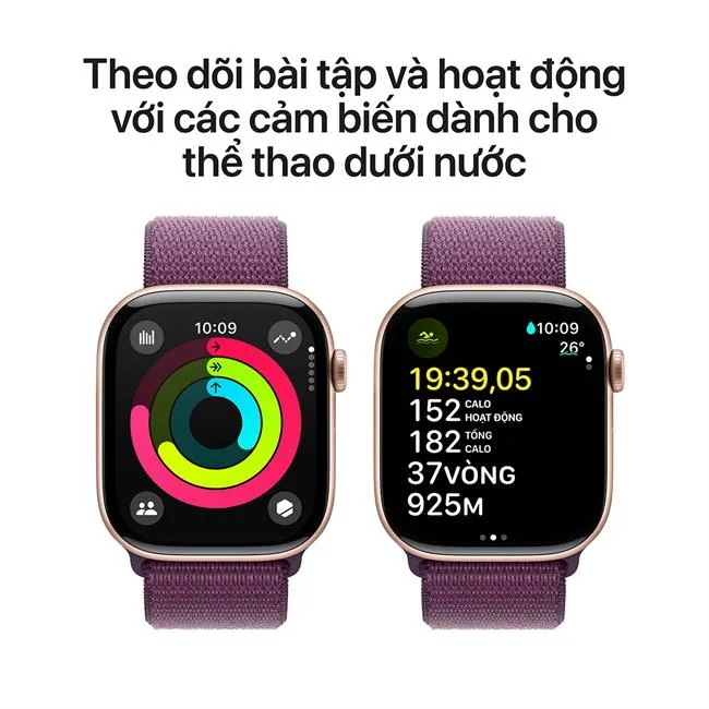 Apple Watch Series 10 GPS + Cellular 46mm viền nhôm dây vải màu Vàng Hồng – ảnh 4