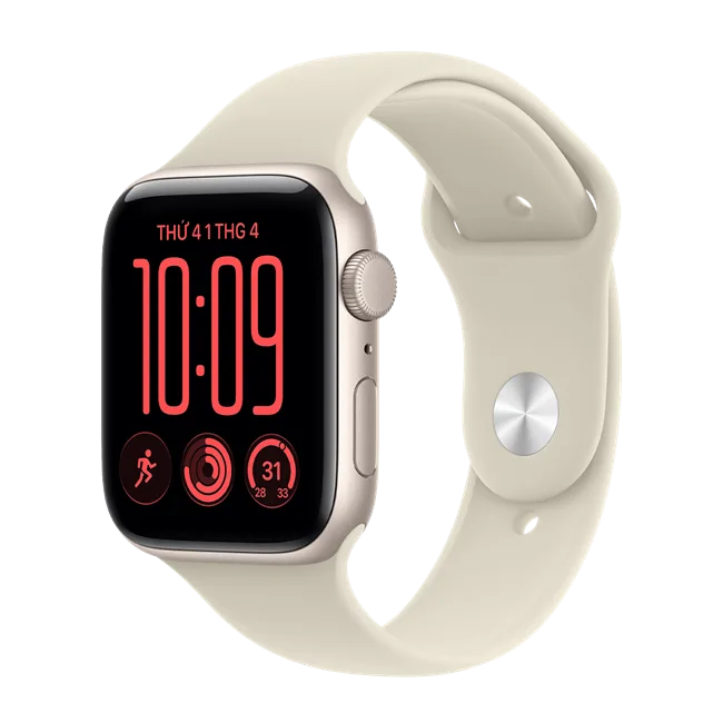 Apple Watch SE 3 GPS 44mm viền nhôm dây thể thao 2026 màu Vàng đồng – ảnh 1
