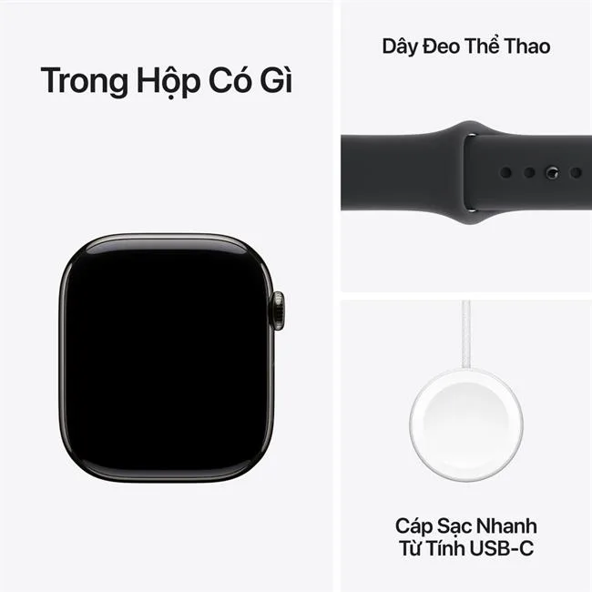 Apple Watch Series 11 GPS + Cellular 42mm viền Titanium dây thể thao màu Titan xám – ảnh 16