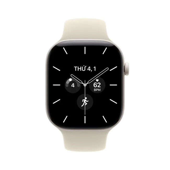 Apple Watch Series 12 GPS + Cellular 46mm viền Ceramic dây silicone màu Trắng – ảnh 2