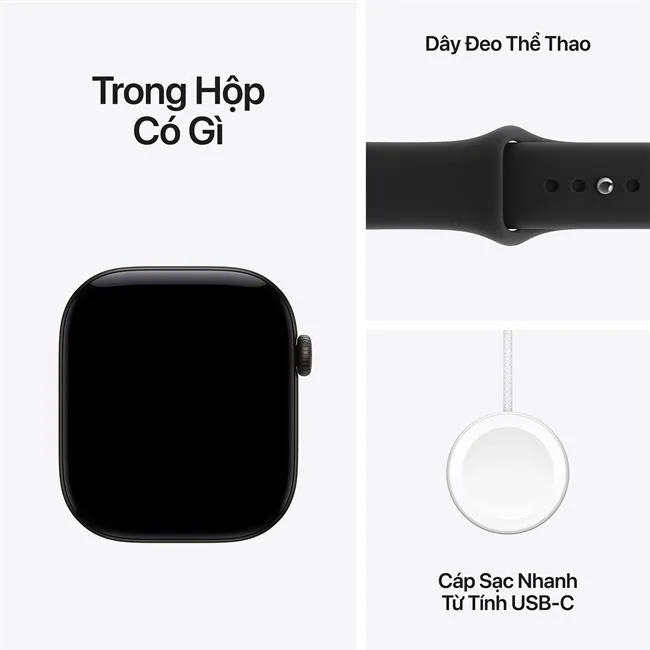 Apple Watch Series 12 GPS + Cellular 42mm viền nhôm dây silicone màu Đen – ảnh 35