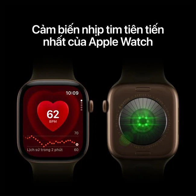 Apple Watch Series 12 GPS + Cellular 46mm viền Ceramic dây silicone màu Trắng – ảnh 3
