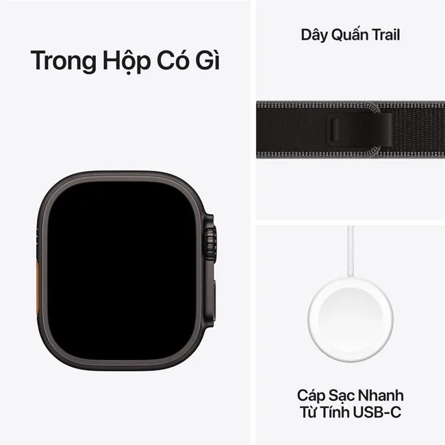 Apple Watch Ultra 3 GPS + Cellular 49mm viền Titanium dây Trail màu Titan đen – ảnh 8