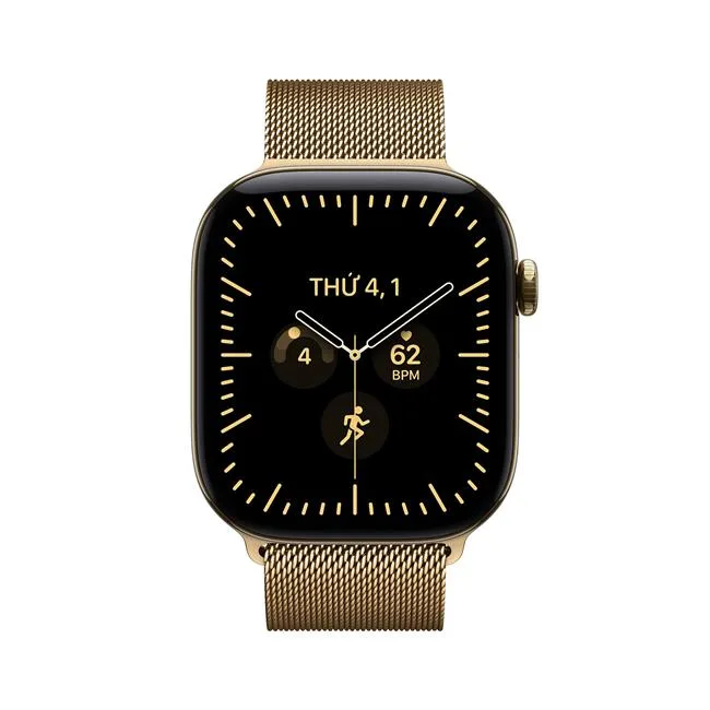Apple Watch Series 12 GPS + Cellular 46mm viền Titanium dây Milan màu Vàng – ảnh 2