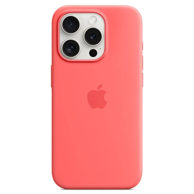 Ốp lưng Magsafe cho iPhone 15 Pro Silicone Apple màu Hồng đào – ảnh 3