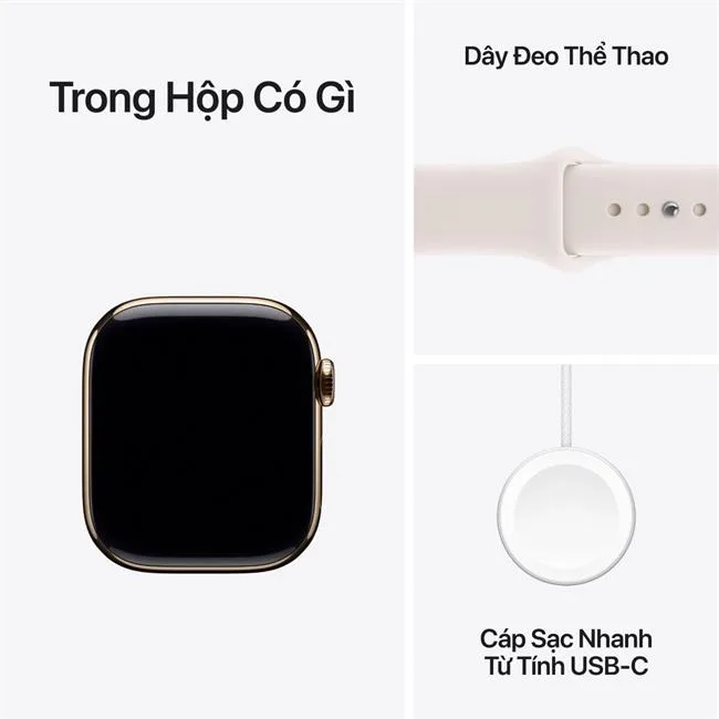 Apple Watch Series 11 GPS + Cellular 42mm viền Titanium dây thể thao màu Titan vàng – ảnh 8