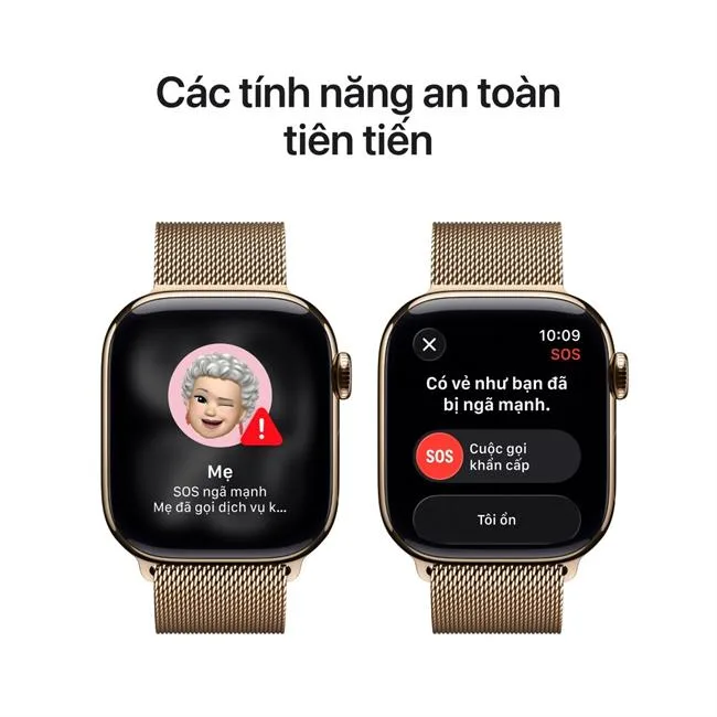 Apple Watch Series 11 GPS + Cellular 42mm viền Titanium dây Milan màu Titan vàng – ảnh 6