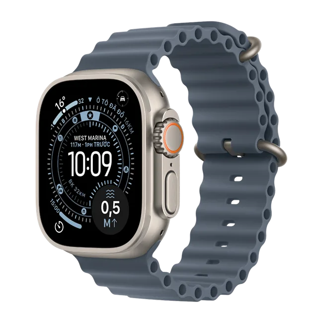 Apple Watch Ultra 3 GPS + Cellular 49mm viền Titanium dây Ocean màu Titan tự nhiên – ảnh 8