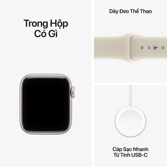 Apple Watch SE 3 GPS 40mm viền nhôm dây thể thao 2026 màu Vàng đồng – ảnh 8