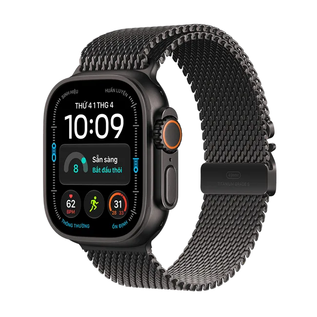 Apple Watch Ultra 4 GPS + Cellular 49mm viền Titanium dây Milan màu Titan đen – ảnh 10