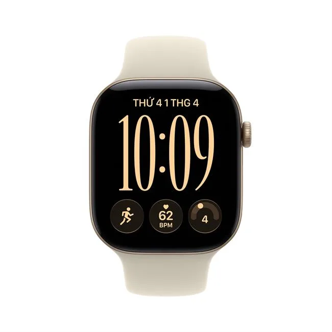 Apple Watch Series 12 GPS 42mm viền nhôm dây silicone màu Trắng - Vàng – ảnh 11