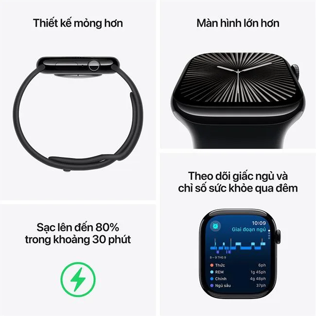 Apple Watch Series 10 GPS + Cellular 46mm viền nhôm dây vải màu Vàng Hồng – ảnh 3