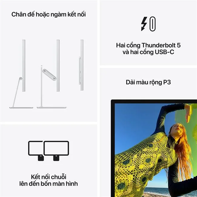 Studio Display 27 inch 5K Nano Chân đế điều chỉnh MFF04SA/A màu Bạc – ảnh 10